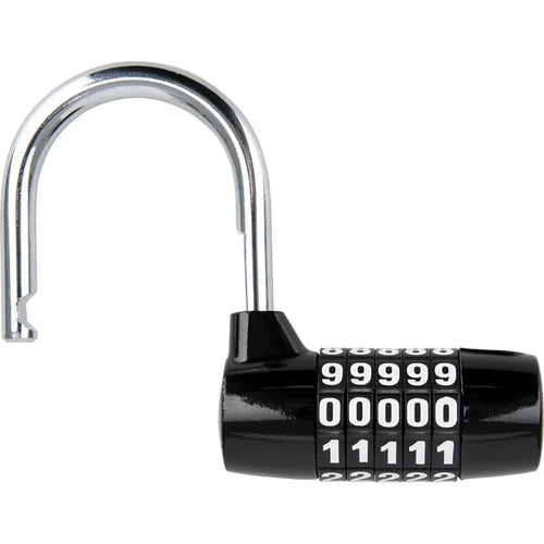 Zámok U profil 5-DIGIT LK102 (priemer čapu 7 mm, čierna) /OXFORD/ - obr. 1