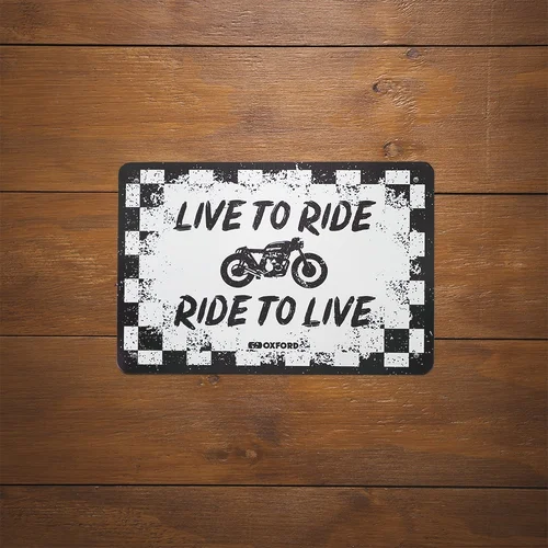 Plechová tabuľa RIDE (biela/čierna, rozmer 30 x 20 cm) /OXFORD/ - obr. 1