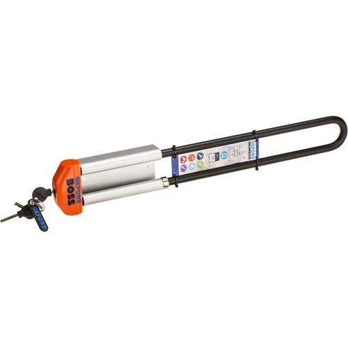 Zámok na snehové skútre SNOWBOSS SSF OXFORD OF381D (oranžová, sada vrátane držiaka na zámok, priemer čapu 15 mm, pre šírku pásu do 520 mm)