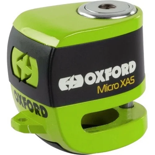 Zámok kotúčovej brzdy Micro XA5 OXFORD LK900 Limitovaná edícia, (integrovaný alarm, zelený, priemer čapu 5,5 mm)