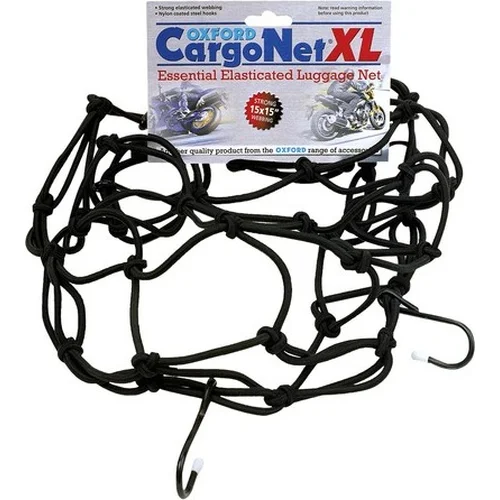 Pružná sieť na batožinu XL pre motocykle OXFORD OX666 (43 x 43 cm, čierna)