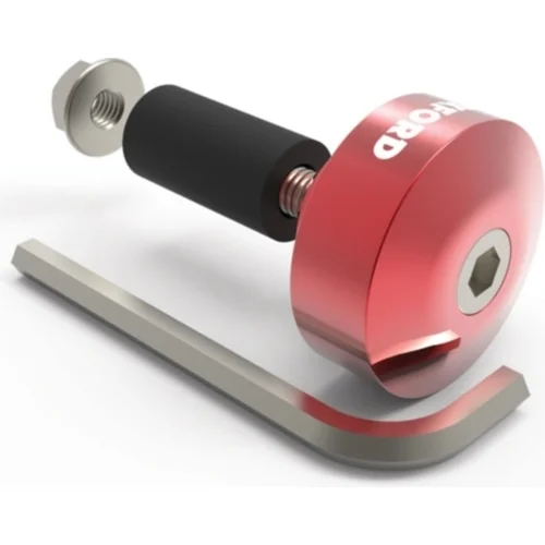 Závažia riadidiel Bar Ends 1 s redukciou pre vnútorný priemer 13 a 18 mm OXFORD OX590 (vonkajší 22 a 28,6 mm), (červený elox, pár)