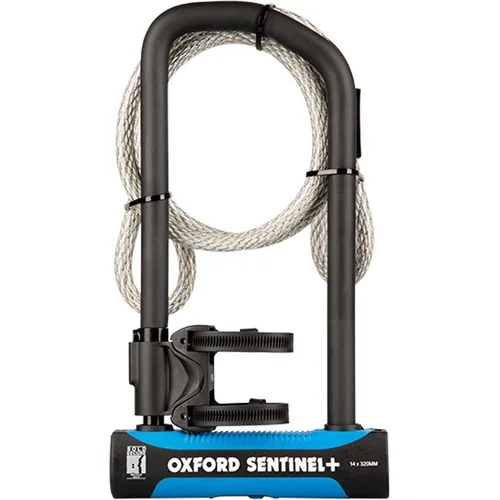 Zámok U profil SENTINEL PRO DUO OXFORD LK326 (177 x 320 mm, vč. lanka 1,2 m/12 mm)