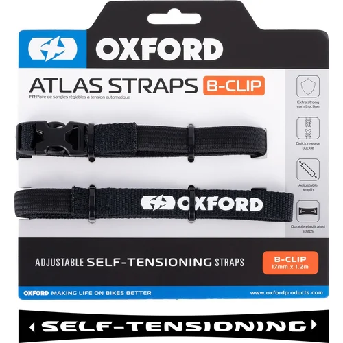 Zavazadlové popruhy Atlas B-Clip OXFORD OX312 2 ks, (čierna, 17mm x 1,2m)