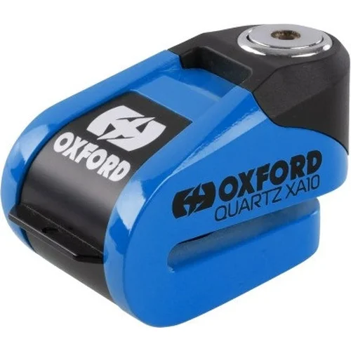Zámok kotúčovej brzdy Quartz Alarm XA10 OXFORD LK910 Obmedzená edícia, (integrovaný alarm, modrý, priemer čapu 10 mm)