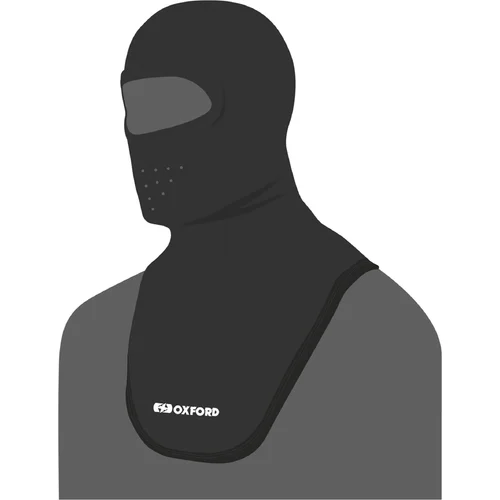 Čierna OXFORD CA040 kukľa Balaclava Deluxe syntetické vlákno, s vetracími otvormi a dlhým golierom)