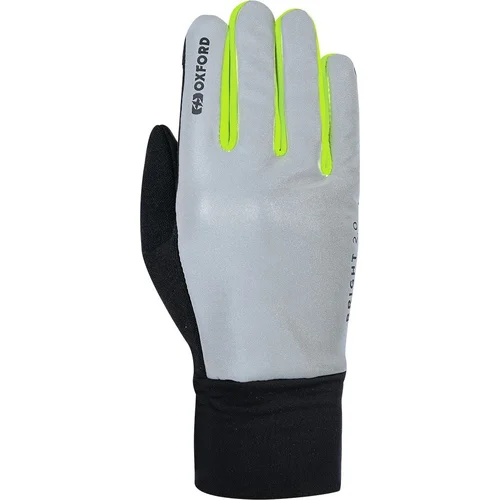 Rukavice BRIGHT GLOVES 2.0 OXFORD GBR02BM (čierna/reflexná/žltá fluo, veľkosť M)