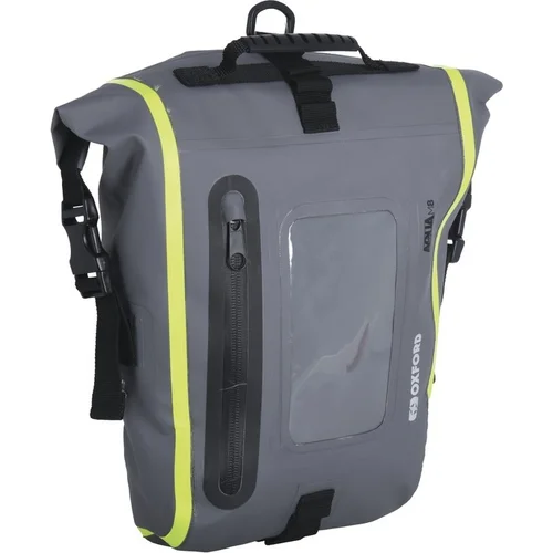 Nádrž na motocykel Aqua M8 OXFORD OL464 (čierna/sivá/žltá fluo, s magnetickým základom, objem 8 l)