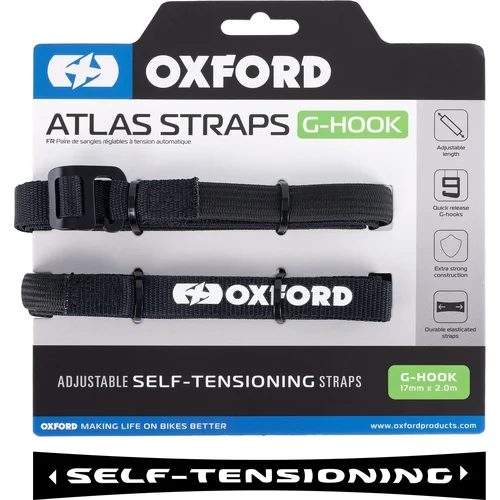 Zavazadlové popruhy Atlas G-Hook OXFORD OX303 (čierna, 17mm x 2m)