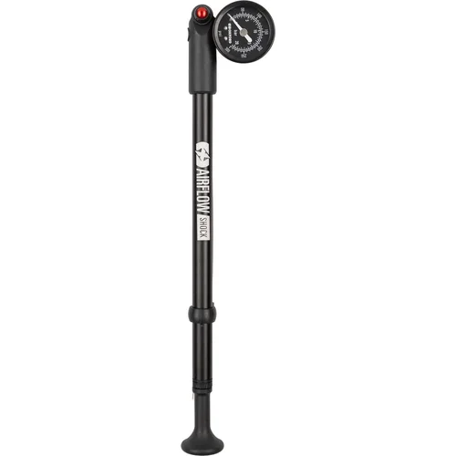 Pumpička na dofúknutie tlmičov Airflow Shock Pump zliatinová s ukazovateľom tlaku OXFORD PU910