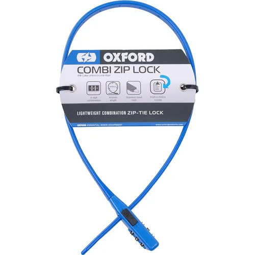Zámok zdrhovací na prilby a príslušenstvo COMBI ZIP LOCK (modrý) /OXFORD/ - obr. 1