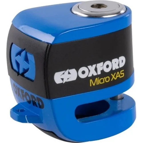 Zámok kotúčovej brzdy Micro XA5 OXFORD LK902 Obmedzená edícia, (integrovaný alarm, modrý, priemer čapu 5,5 mm)