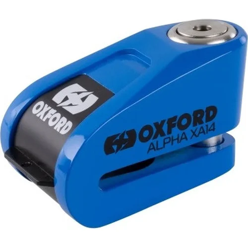 Zámok kotúčovej brzdy Alpha Alarm XA14 OXFORD LK914 Obmedzená edícia, (integrovaný alarm, modrý, priemer čapu 14 mm)