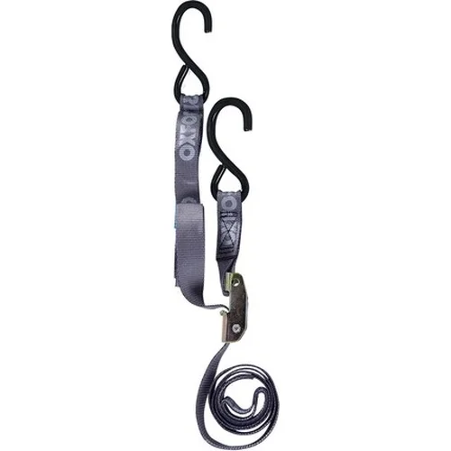 Upínacie popruhy S-Hook Straps s rýchloupínacou spojkou OXFORD OX742 nastaviteľné a vystužené, (sivé)