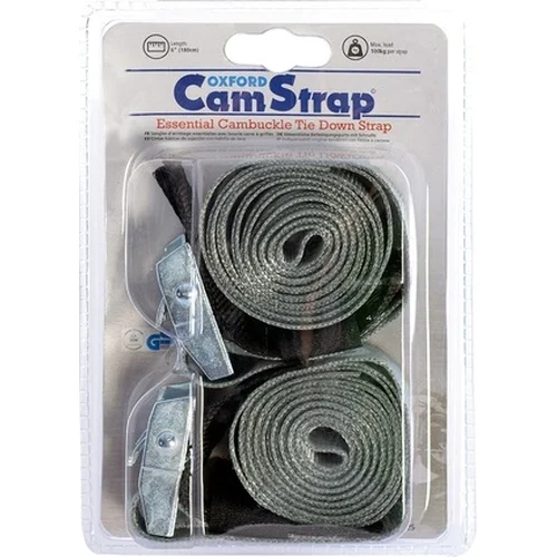 Popruhy Cam Straps nastaviteľné s fixáciou voľného konca pomocou suchého zipu OXFORD OX745 (sivé, 1 pár)