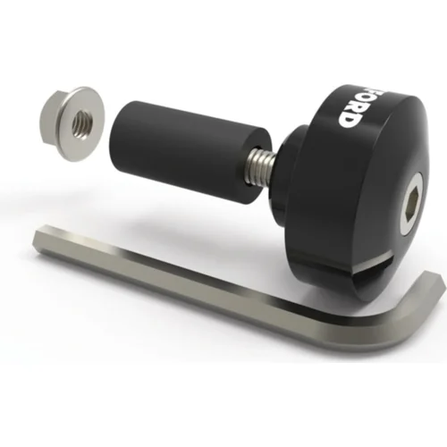 Závažia riadidiel Bar Ends 1 s redukciou pre vnútorný priemer 13 a 18 mm OXFORD OX593 (vonkajší 22 a 28,6 mm), (čierny elox, pár)