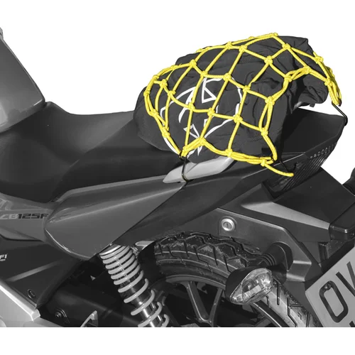 Pružná sieť na batožinu pre motocykle OXFORD OX659 (38 x 38 cm, žltá fluo/reflexná)