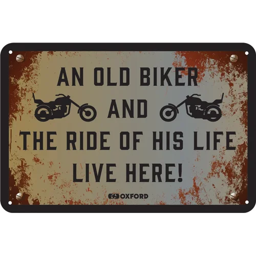 Plechová tabuľa THE RIDE OF HIS LIFE LIVE HERE OXFORD OX376