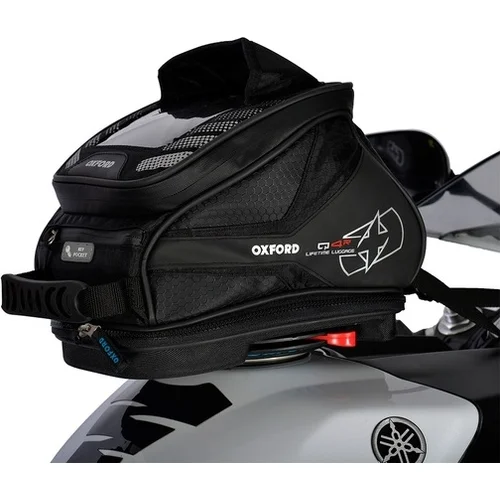 Taška na motocykel Q4R QR OXFORD OL290 (čierna, s rýchloupínacím systémom na viečka nádrže, objem 4 l)