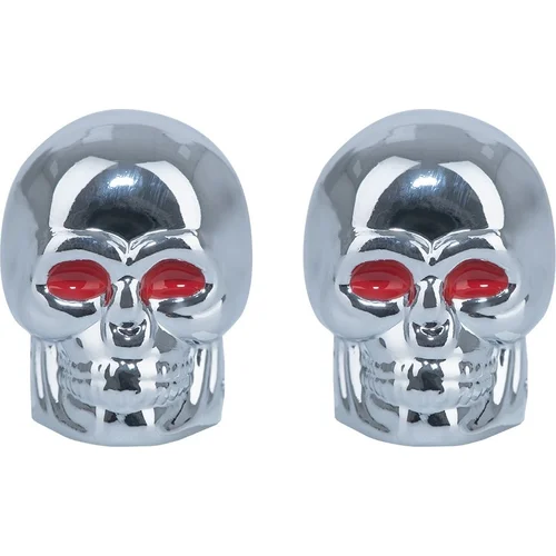 Kovové čiapočky ventilkov Skull OXFORD OX766 (strieborná, pár)