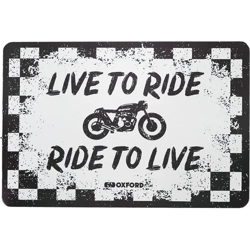 Plechová tabuľa RIDE OXFORD OX388 (biela/čierna, rozmer 30 x 20 cm)