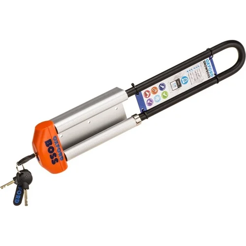Zámok na snehové skútre SNOWBOSS SSF OXFORD OF380D (oranžová, sada vrátane držiaka na zámok, priemer čapu 15 mm, pre šírku pásu do 400 mm)