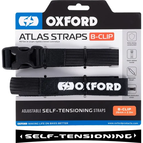 Zavazadlové popruhy Atlas B-Clip OXFORD OX321 2 ks, (čierna, 26mm x 2m)