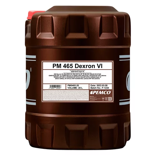 Prevodový olej PEMCO 465 Dexron VI 20L