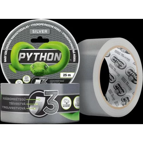 Vysokopevnostná páska PYTHON - 25 M Strieborná