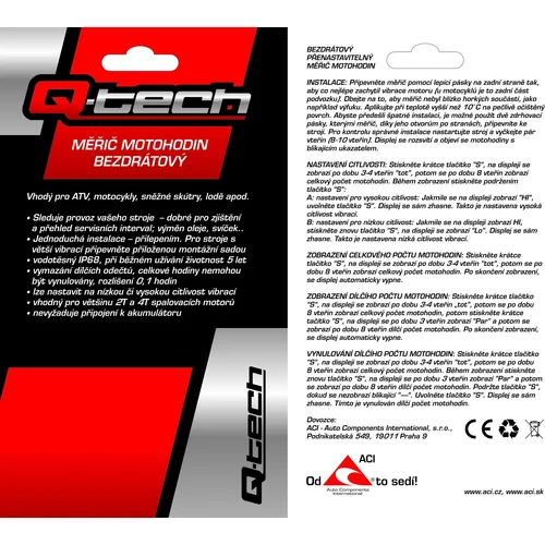 Bezdrôtový merač motohodín s nulovateľným počítadlom (modrý) /Q-TECH/ - obr. 1