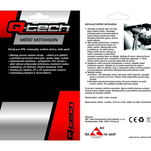 Hodinomer motohodín, (červený) /Q-TECH/ - obr. 2