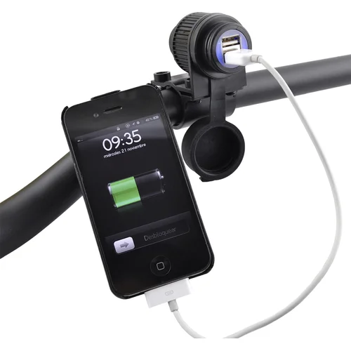 Dvojitá USB zásuvka s uchytením na riadidlá Q-TECH