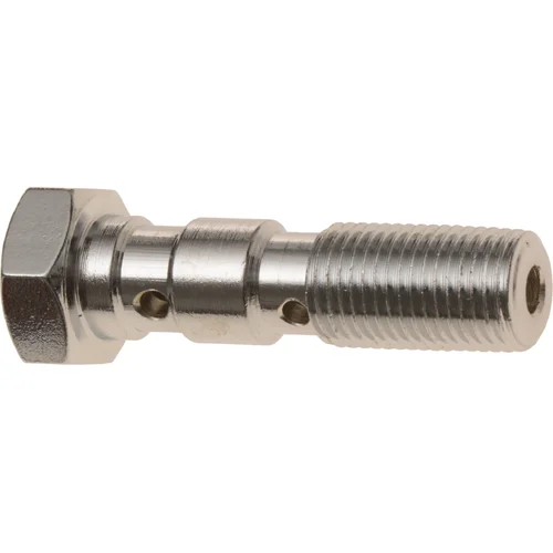 Priechodová skrutka dvojitá M10 x 1 mm Q-TECH (pochrómovaná oceľ)