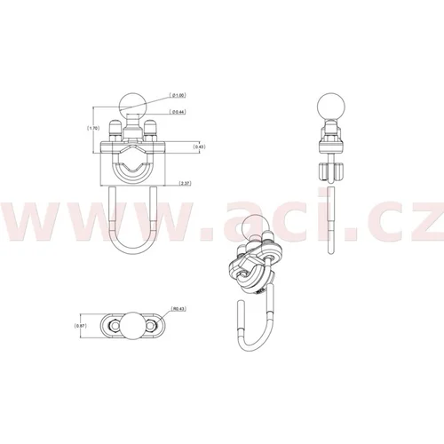 Objímka pre priemer trubky 12,7-31,75 mm RAM-B-231ZU (RAM MOUNTS) - obr. 2