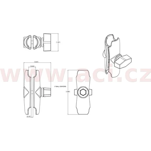 Rameno 94 mm RAM-B-201U kovové (RAM MOUNTS) - obr. 5