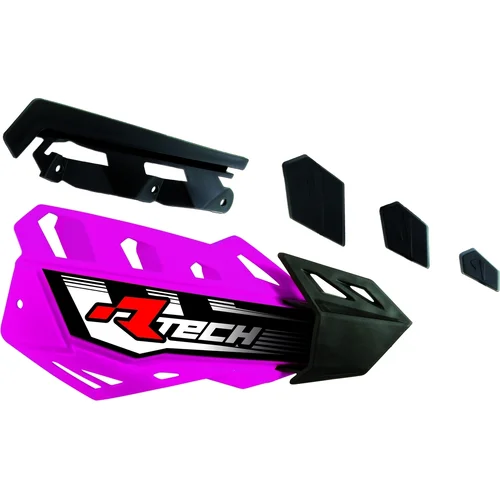 Plastové kryty páčiek FLX / FLX ALU / FLX ATV RTECH R-REPPMFLFU00 (neónovo ružovo-čierne, pár)