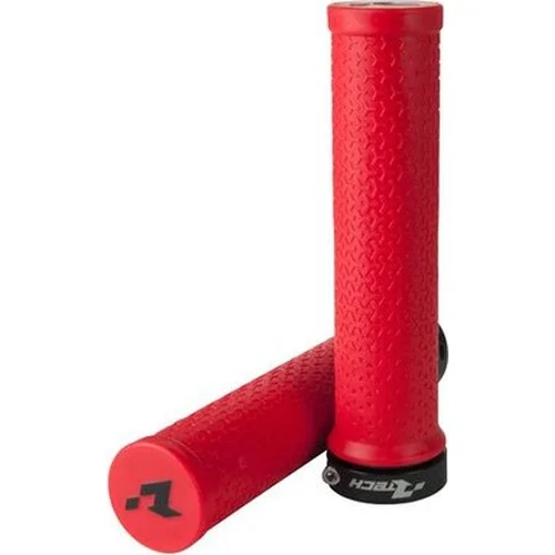Gripy lock-on R20, RTECH (neónovo červené, 1 pár)