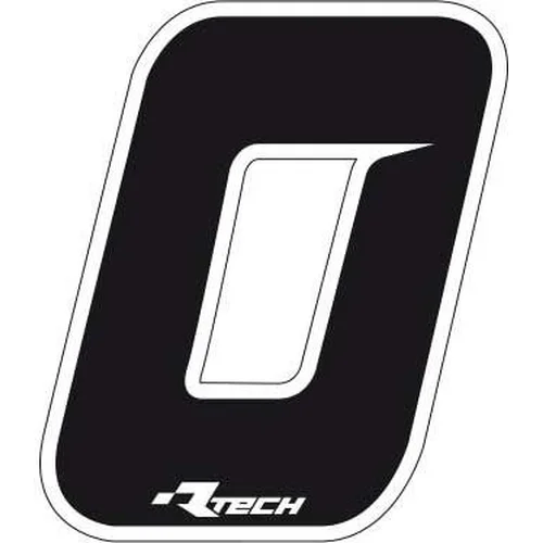 Samolepka číslo 0 veľkosť 11,5x14,5 cm RTECH R-NUMSIZ100NR (čierna, 10 ks)
