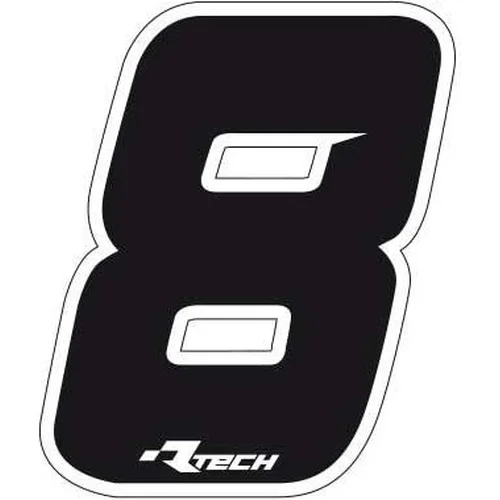 Samolepka číslo 8 veľkosť 11,5x14,5 cm RTECH R-NUMSIZ108NR (čierna, 10 ks)