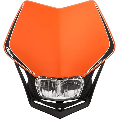 UNI predná maska vrátane svetla V-Face FULL LED RTECH R-MASKARNR010 (oranžová/čierna)