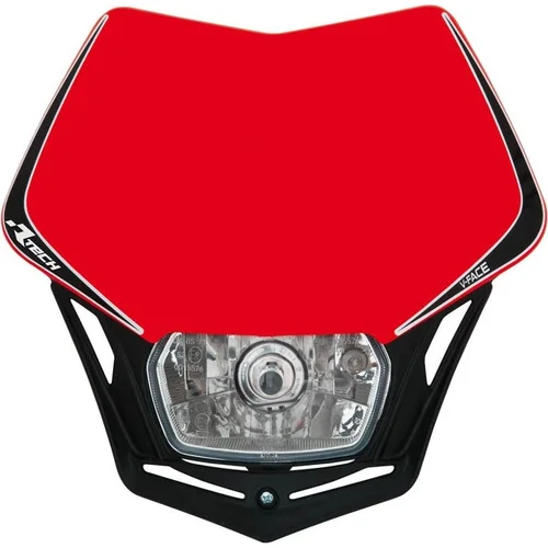 UNI predná maska vrátane svetla V-Face RTECH R-MASKRSNR008 (červeno-čierna)