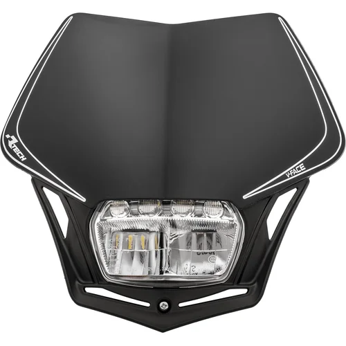 UNI predná maska vrátane svetla V-Face FULL LED RTECH R-MASKNR00010 (čierna)