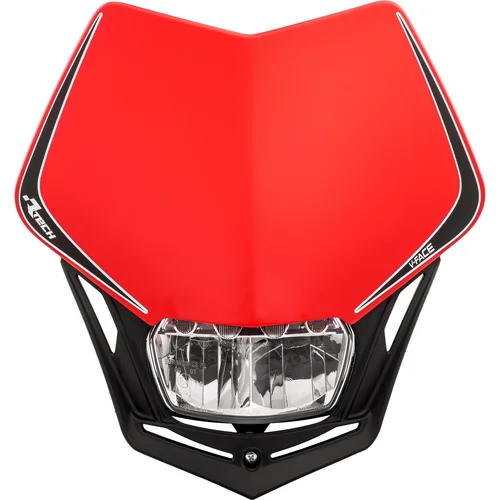 UNI predná maska vrátane svetla V-Face FULL LED RTECH R-MASKRSNR010 (červená/čierna)