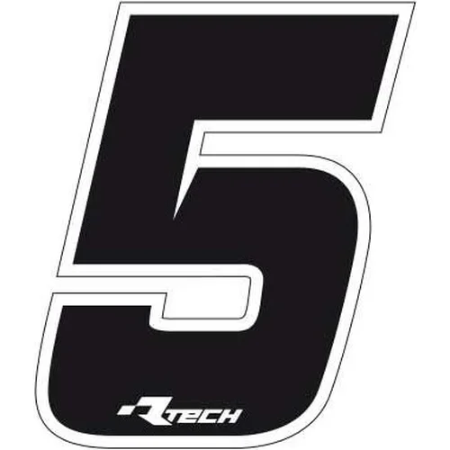 Samolepka číslo 5 veľkosť 11,5x14,5 cm RTECH R-NUMSIZ105NR (čierna, 10 ks)