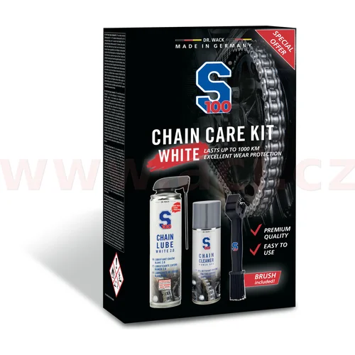 Sada starostlivosti o reťaz S100 3421 (mazivo, čistič, kefa), Chain Care Kit, (White Lube)