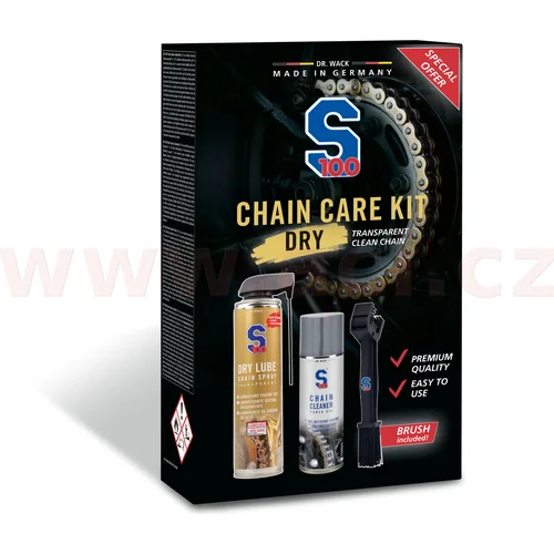 Sada starostlivosti o reťaz vr. transparentného maziva S100 3422 Chain Care Kit, (Dry Lube)