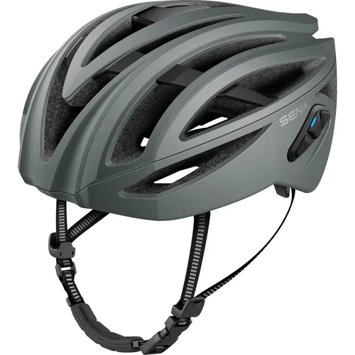 Cyklistická prilba s headsetem R2 EVO SENA R2EVO-MG00M10 (matná sivá, veľkosť M)