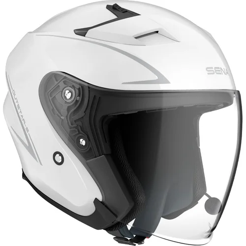 Bluetooth prilba s headsetem Outstar S (lesklá biela, veľkosť L) /SENA/ - obr. 1
