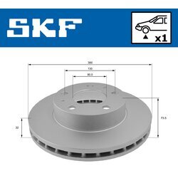 Brzdový kotúč SKF VKBD 80288 V1 - obr. 1