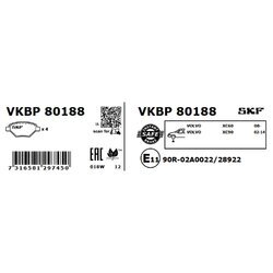 Sada brzdových platničiek kotúčovej brzdy SKF VKBP 80188 - obr. 4